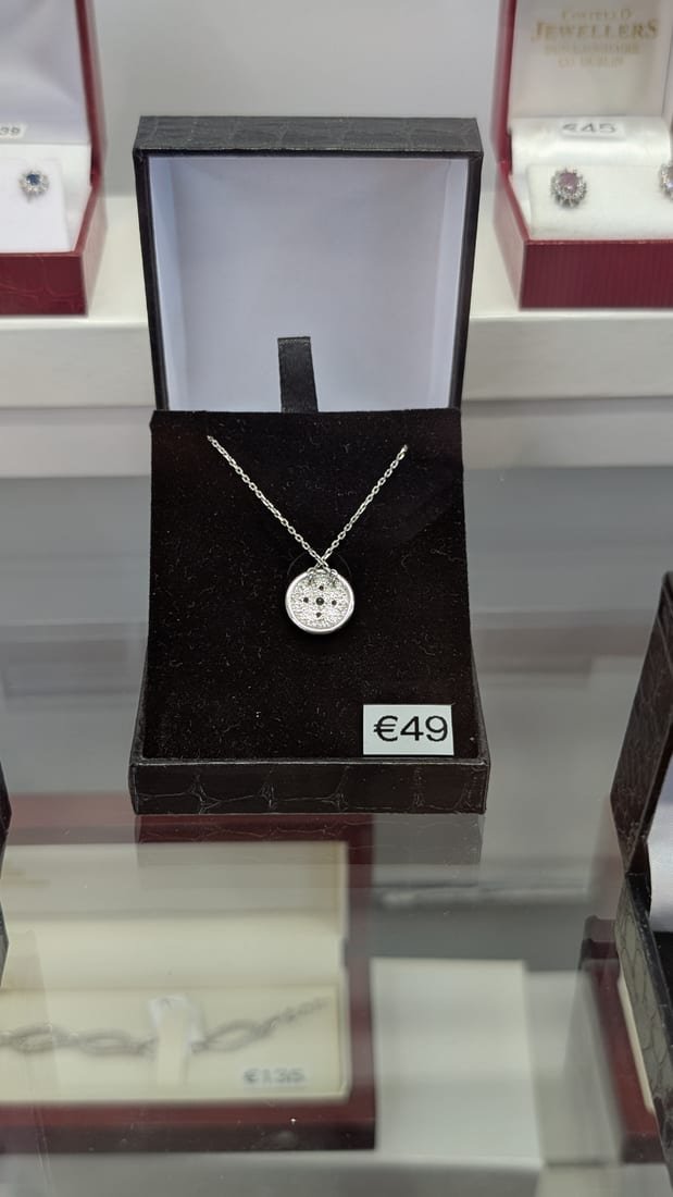 Crystal Cluster Pendant, Silver, Cubic Zirconia