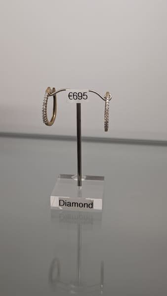 Diamond Hoop Earrings, 9ct Gold