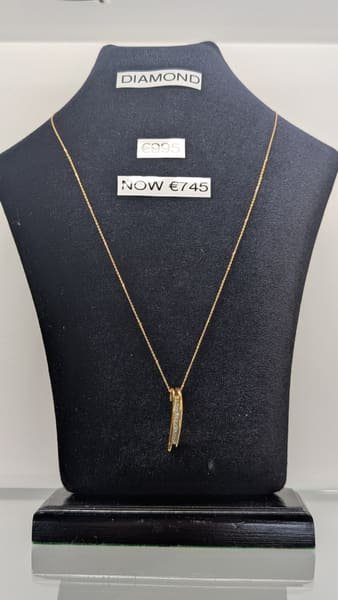 Diamond Pendant Necklace, 9ct Gold