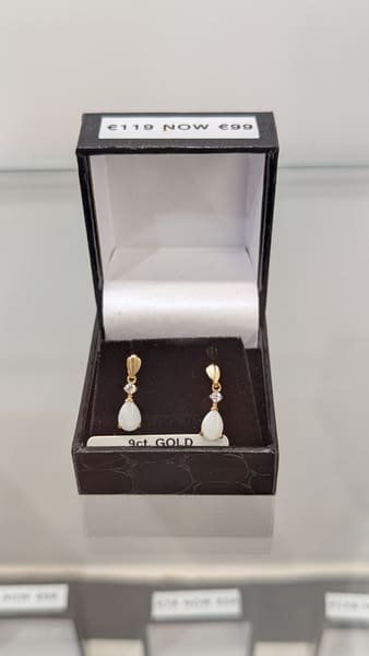 Opal Drop Earrings, 9ct Gold