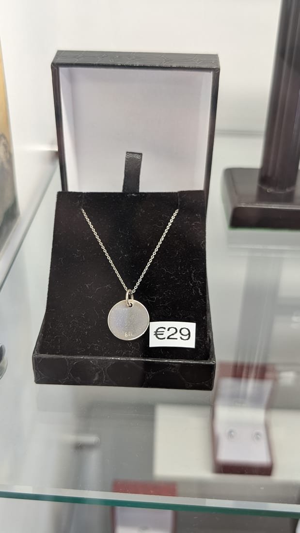 Polished Disc Pendant, Silver
