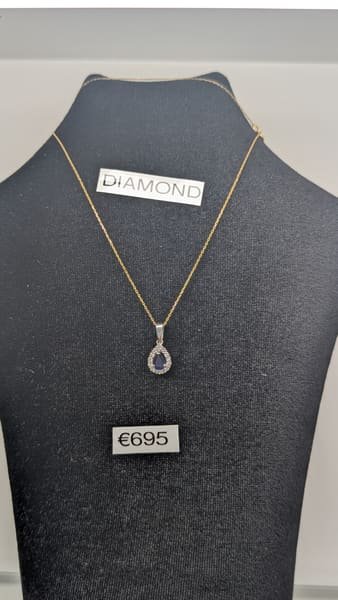 Sapphire & Diamond Pendant, Gold