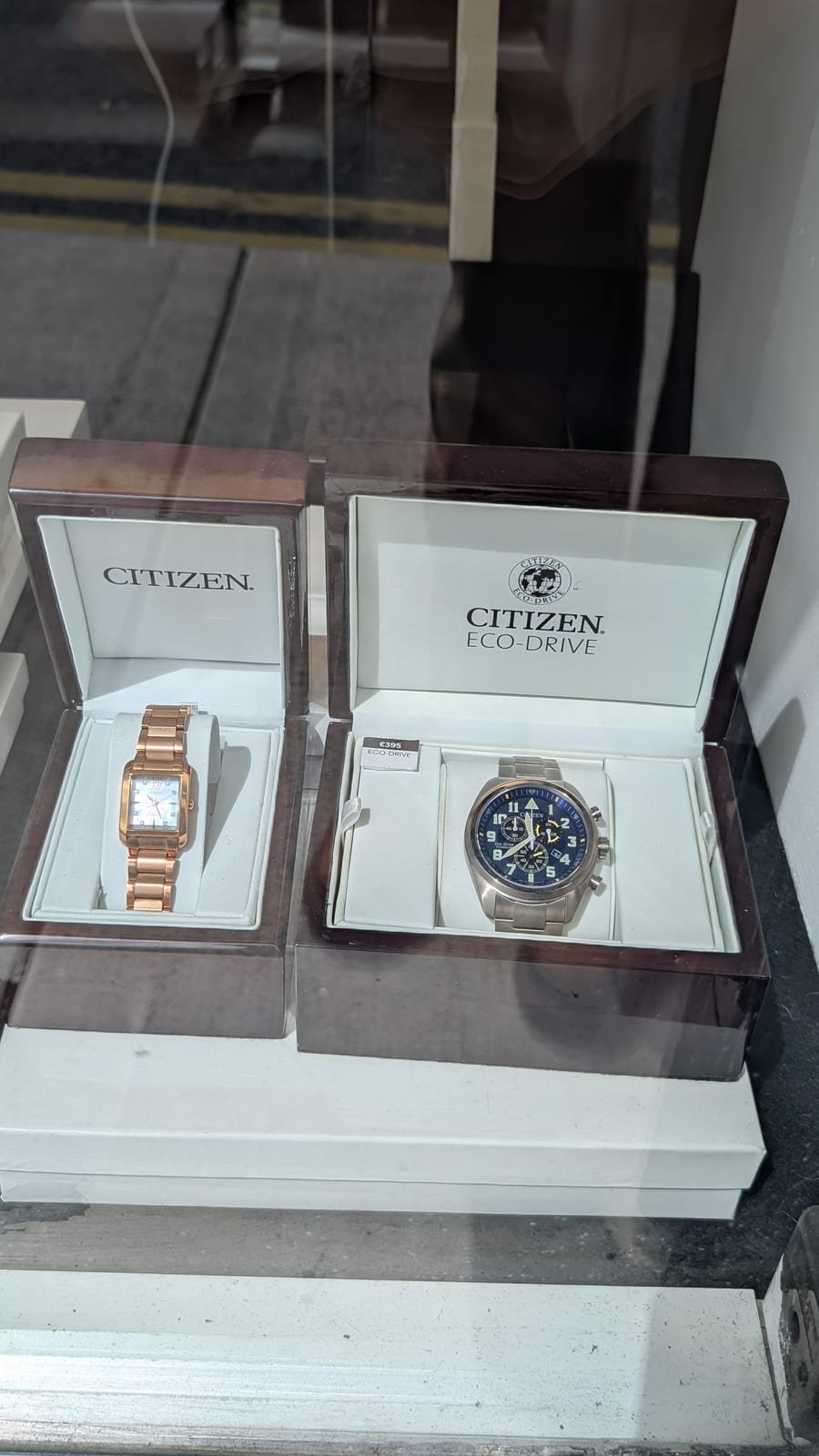 Citizen watch display in the window